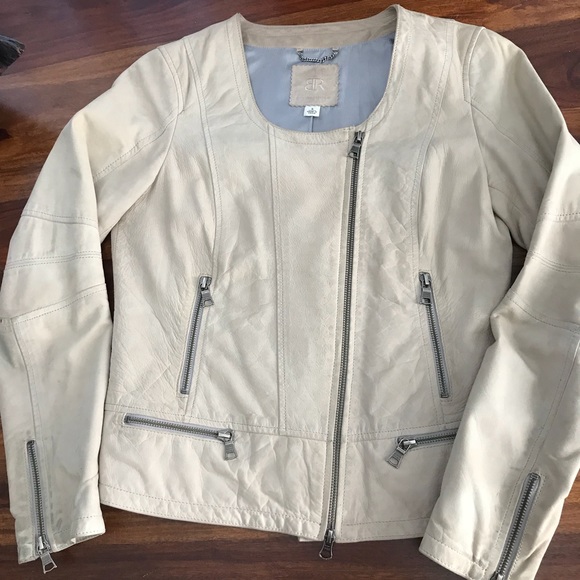 Banana Republic Jackets & Blazers - Leather cream moto jacket
